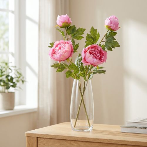Künstliche Pfingstrosen in Pink, 80 cm, 2 Stück | Floristik24.ch