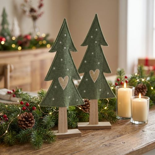 Deko-Tannenbaum aus Filz Grün