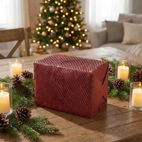 Wabenpapier Geschenkpapier Dunkelrot 50,5 cm x 2500 cm auf Rolle | Floristik24.ch