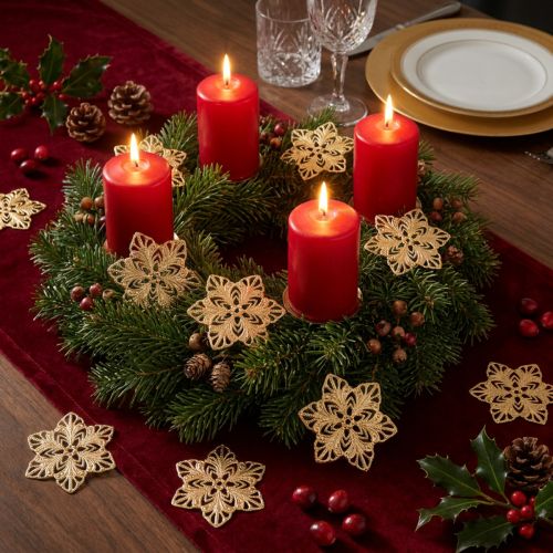Weihnachtssterne Metall Altgold Ø6cm 36 Stück | Floristik24.ch