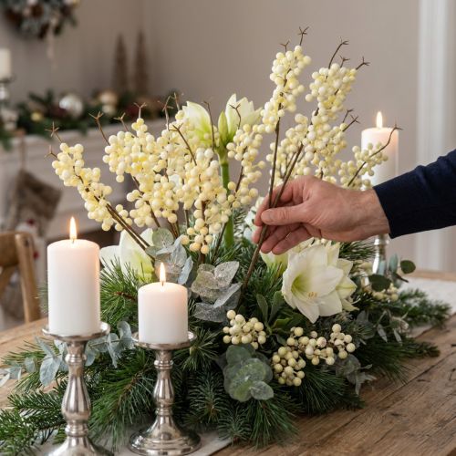 Beerenzweig künstlich Creme 30cm 12er-Set | Floristik24.ch