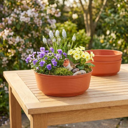 Z-Schale Kunststoff Ø22 cm Terrakotta 10 Stück | Floristik24.ch