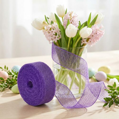 Juteband Lila 5cm x 40m für Dekorationen und Bastelarbeiten | Floristik24.ch