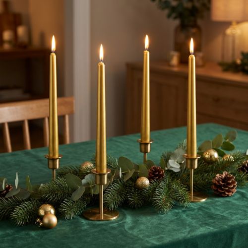 Spitzkerzen 300/23 Gold 12St. | Floristik24.ch