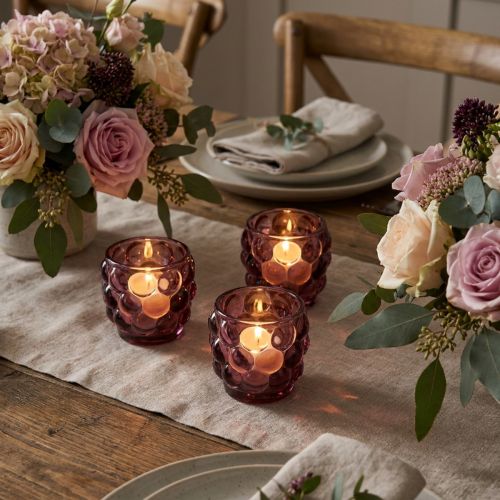Teelichthalter Glas Berry Ø7cm H7cm im Trauben-Design, 6er-Set | Floristik24.ch