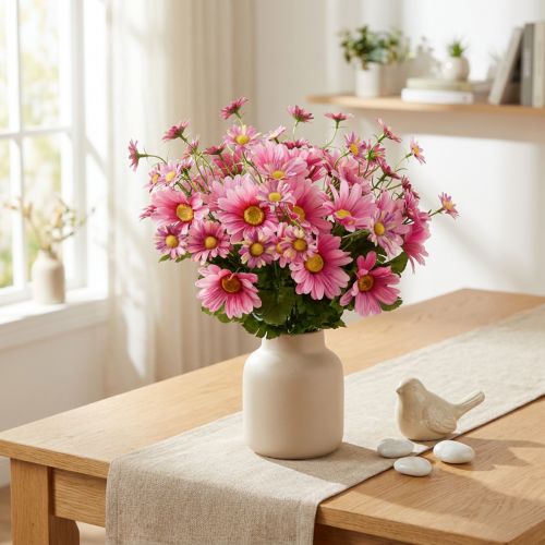 Künstliche Margeriten Kunstblumenstrauss Pink 44 cm | Floristik24.ch