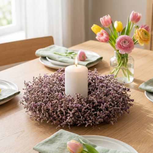 Artikel Trockenblumenkranz Strandflieder Lavendel Natur Ø30cm