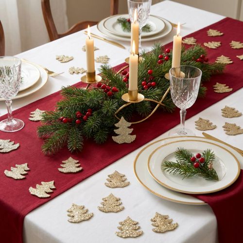 Streudeko Tannenbaum Holz Gold Glitter 4 cm 72 Stück | Floristik24.ch
