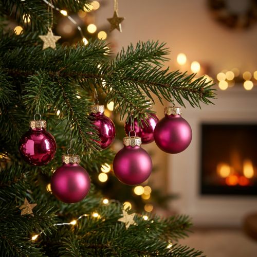 Mini Weihnachtskugeln aus Glas Pink Ø2,5cm 22 Stück | Floristik24.ch