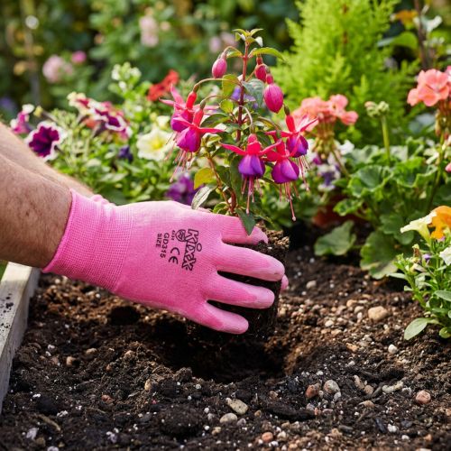 Kixx Gartenhandschuhe aus Nylon Grösse 8, Rosa und Pink mit PU-Beschichtung | Floristik24.ch