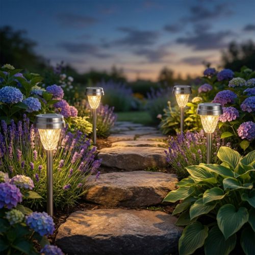 Artikel LED Gartenleuchten Solar 35 cm Metall Kunststoff warmweiss 4 Stück