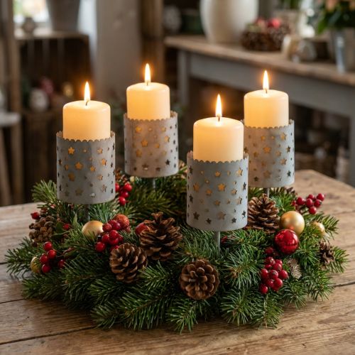 Kerzenhalter zum Stecken Adventskranz Ø6,5cm H14cm 4 St | Floristik24.ch