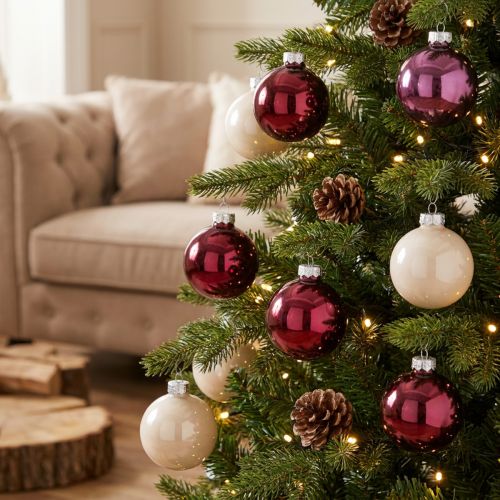 Weihnachtsbaumkugeln aus Glas Ø6cm Berry-Mix 24 Stück | Floristik24.ch