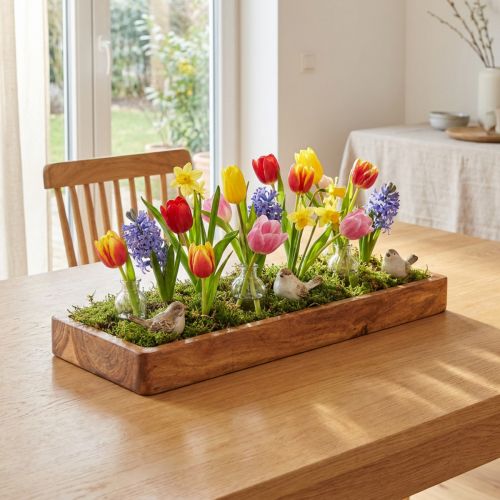 Rechteckiges Tablett aus Akazienholz, geölt, 40x15x4cm, lebensmittelecht | Floristik24.ch