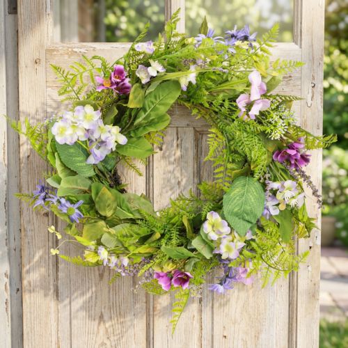 Artikel Blumenkranz künstlich mit Rebenkranz Ø55 cm farbig