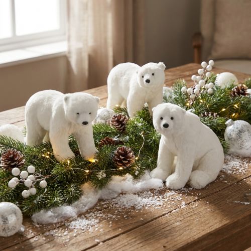 Eisbär Deko Figuren stehend und sitzend Weiß 16/20cm 3St | Floristik24.ch