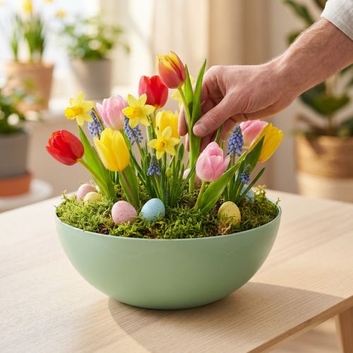 Dekoschale Kunststoff Rund Pastellgrün Ø20cm Tischdeko Frühling | Floristik24.ch