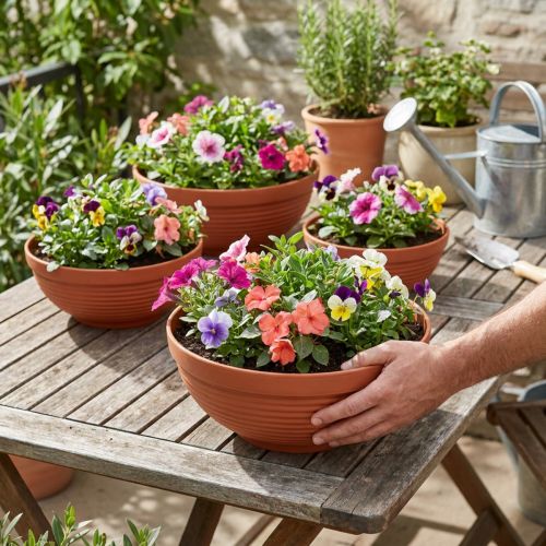 Runde Pflanzschale Plastik Terrakotta Ø 13–19 cm, 10er-Set | Floristik24.ch