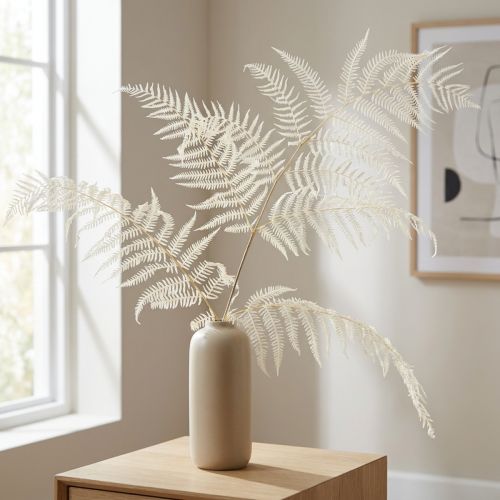 Artikel Getrockneter Brackenfarn gebleicht 75cm, 10 Stück, cremeweiss