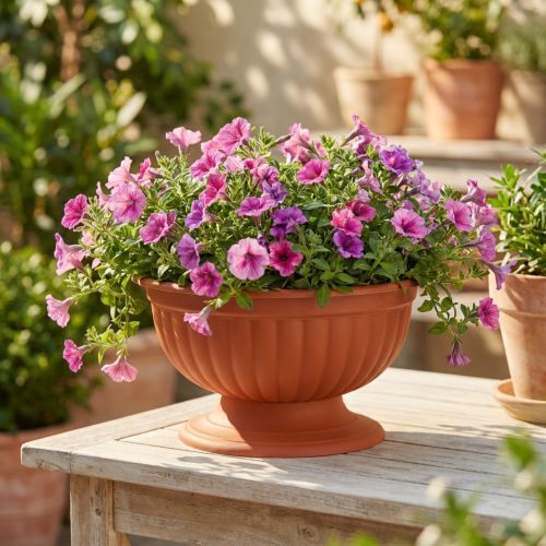 Artikel Schale mit Fuss Kunststoff Ø26cm Terrakotta