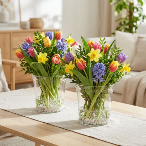 Artikel Blumenübertopf Konisch Glas Klar Ø12cm H12.5cm 2er Set