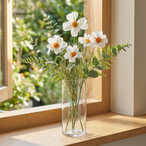 Kunstblumen Cosmea Weiss aus Seidenstoff H51cm 3er-Set für Dekoration | Floristik24.ch