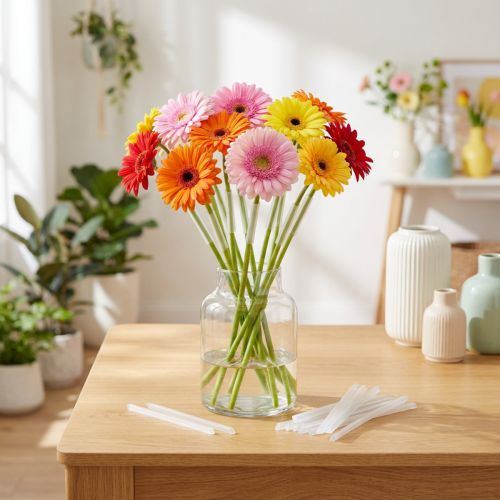 Artikel Transparente Schrumpfschlauch-Abschnitte aus Kunststoff 17mm x 20cm für Gerbera, 1000 Stück