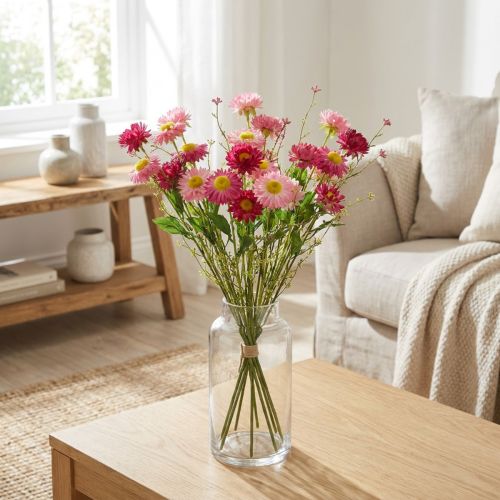 Rhodanthe Kunstblumen-Bund Rosa-Pink, Kunststoff, 46cm | Floristik24.ch