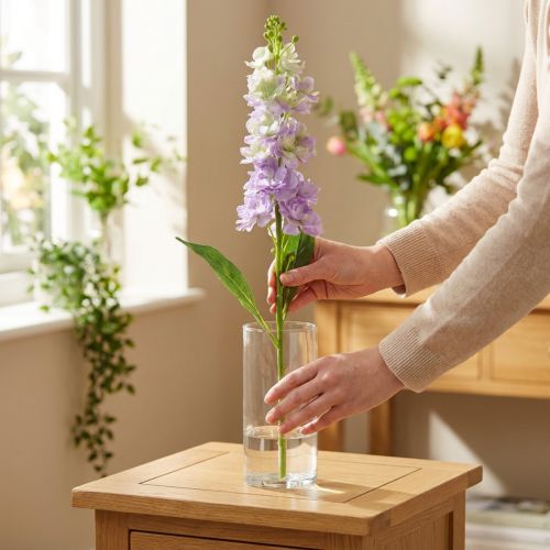 Levkoje Kunstblume fliederfarben 78cm aus Seidenstoff | Floristik24.ch