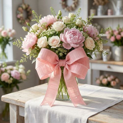 Artikel Dekoband mit Schlaufen aus Polyethersulfon, 40mm breit, rosa, 6m – für Trockenblumen und Dekoration