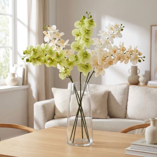 Artikel Orchideenzweig Kunstblume Hellgrün 58cm mit Metallkern