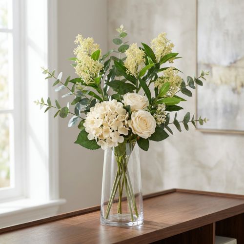 Künstliche Blumen Skimmia japonica Creme 45 cm 2er-Set | Floristik24.ch