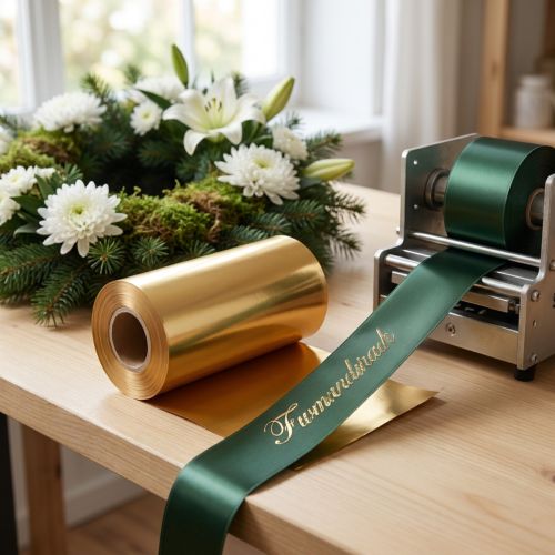Artikel Prägefolie aus Papier mit Metallbeschichtung Gold 175mm x 50m für Schleifendruck