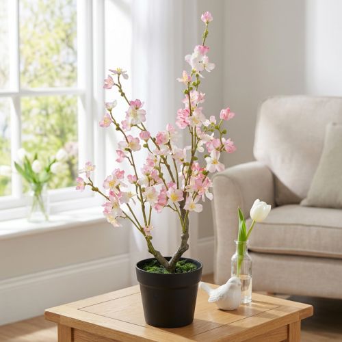 Mandelbaum Kunstpflanze im Topf Rosa Weiss 74cm | Floristik24.ch