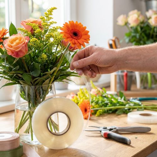 Artikel Gerbera Schrumpfschlauch 13mm Transparent Kunststoffrolle 200m für Stielstabilisierung