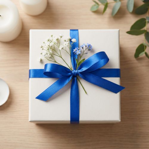 Geschenkband Blau Satinband Doppelsatinband 3mm 50m | Floristik24.ch
