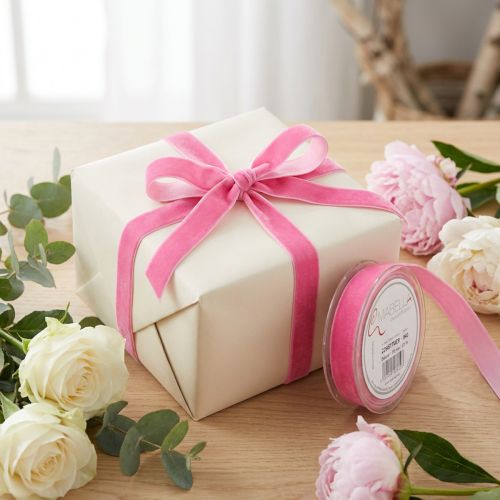 Artikel Samtband Rosa 10mm x 20m für Geschenkverpackung und Dekoration