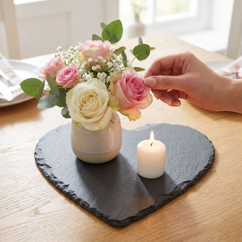 Artikel Schieferplatte Herz 20cm Deko-Tafel aus Schiefer zum Beschriften