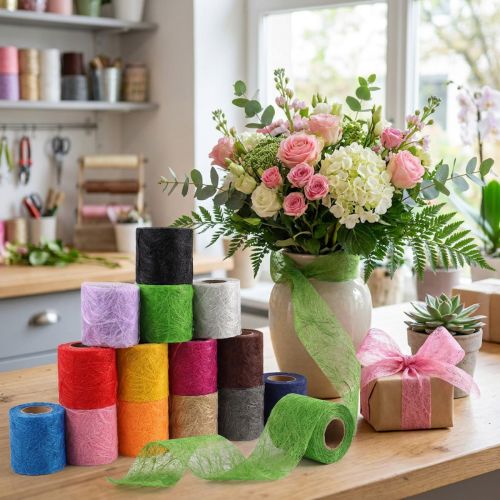 Dekovlies Rolle 8cm x 25m aus Faserseide in verschiedenen Farben für Innen- und Aussendekoration | Floristik24.ch