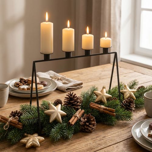 Kerzenständer aus Metall Schwarz 38x31cm für Stabkerzen | Floristik24.ch