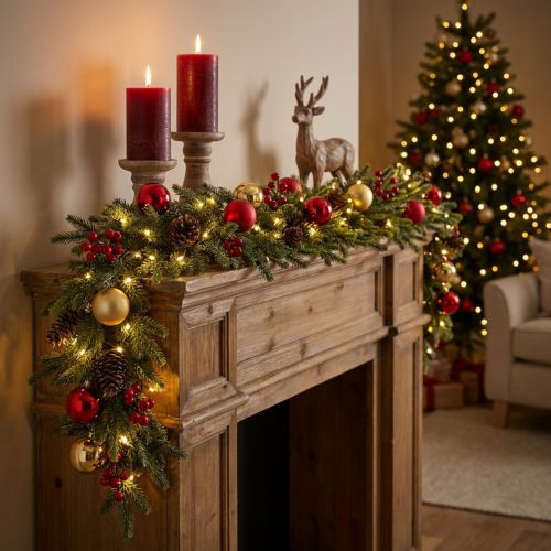 Artikel Tannengirlande mit Zapfen 185 cm grün-braun für Weihnachtsdekoration