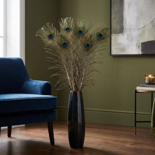 Pfauenfedern Deko Echte Vogelfedern lang 75-85cm 8 St | Floristik24.ch