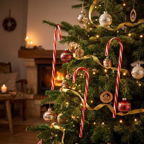 Künstliche Zuckerstangen aus Kunststoff 60cm Rot-Weiss 3er-Set für Weihnachtsdekoration | Floristik24.ch