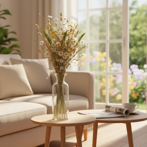 Artikel Trockenblumenstrauß eleganter Trockenstrauß für Wohnzimmer 50cm