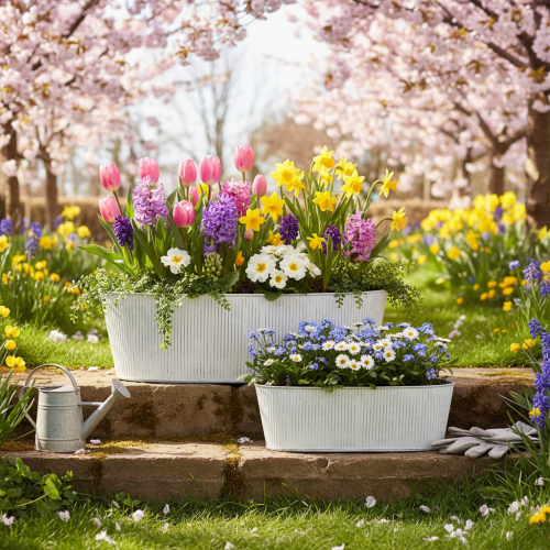 Artikel Schale Oval Metall in Weiß Silber 32,5cm/37cm Set 2St