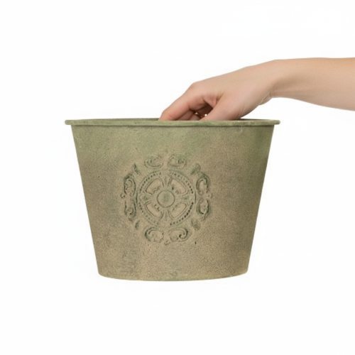 Artikel Blumentopf Metall Grün Vintage Ø22cm–13,5cm 3er-Set