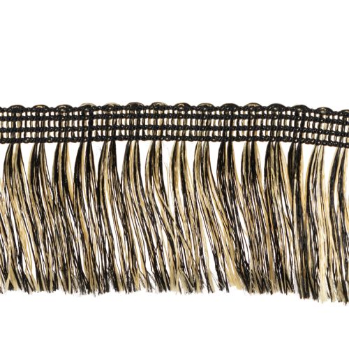Fransenborte Schwarz Gold 4cm x 25m - Ideal für Kranzdeko, Trauerband & Vintage Accessoires online kaufen | Floristik24.ch