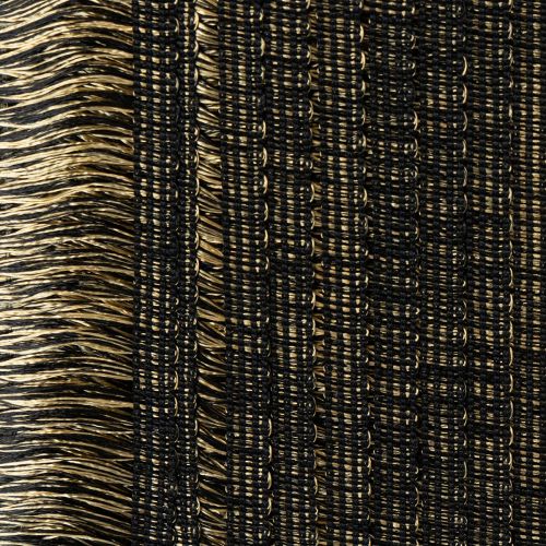 Fransenborte Schwarz Gold 4cm x 25m - Ideal für Kranzdeko, Trauerband & Vintage Accessoires | Floristik24.ch