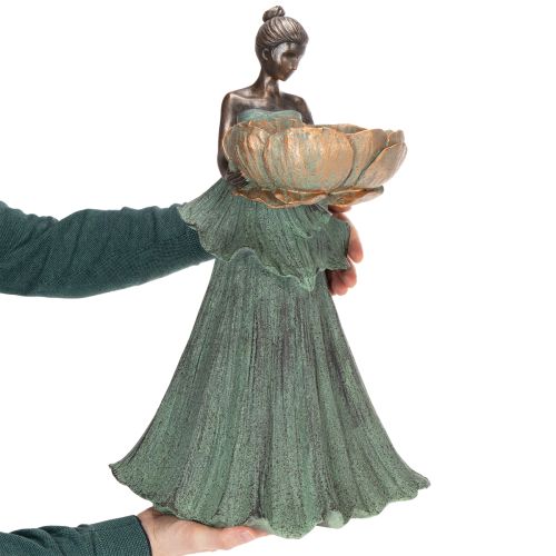 Artikel Frauenfigur mit Blumenschale Dekorative Statue für ästhetische Raumgestaltung und Garten 55cm