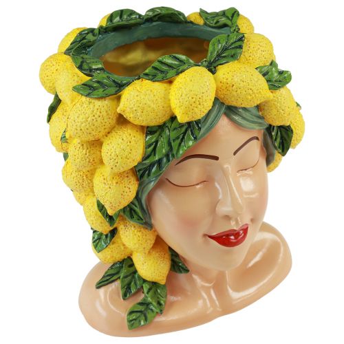 Frauenbüste Pflanztopf Zitronen Deko Mediterran H21,5cm